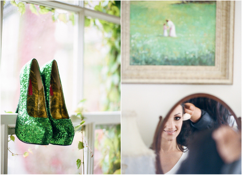 green wedding shoes real wedding